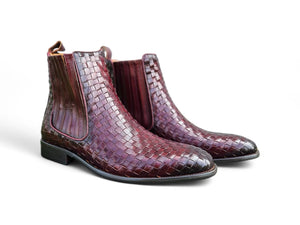 Basket Weave Leather Chelsea Boot Carrucci