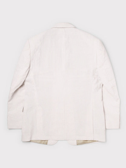 Natural Striped Seersucker Jacket
