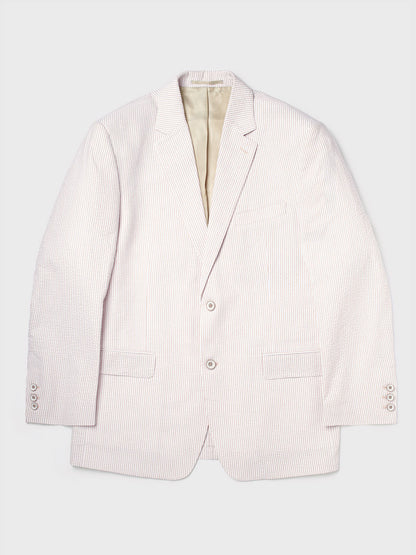 Natural Striped Seersucker Jacket