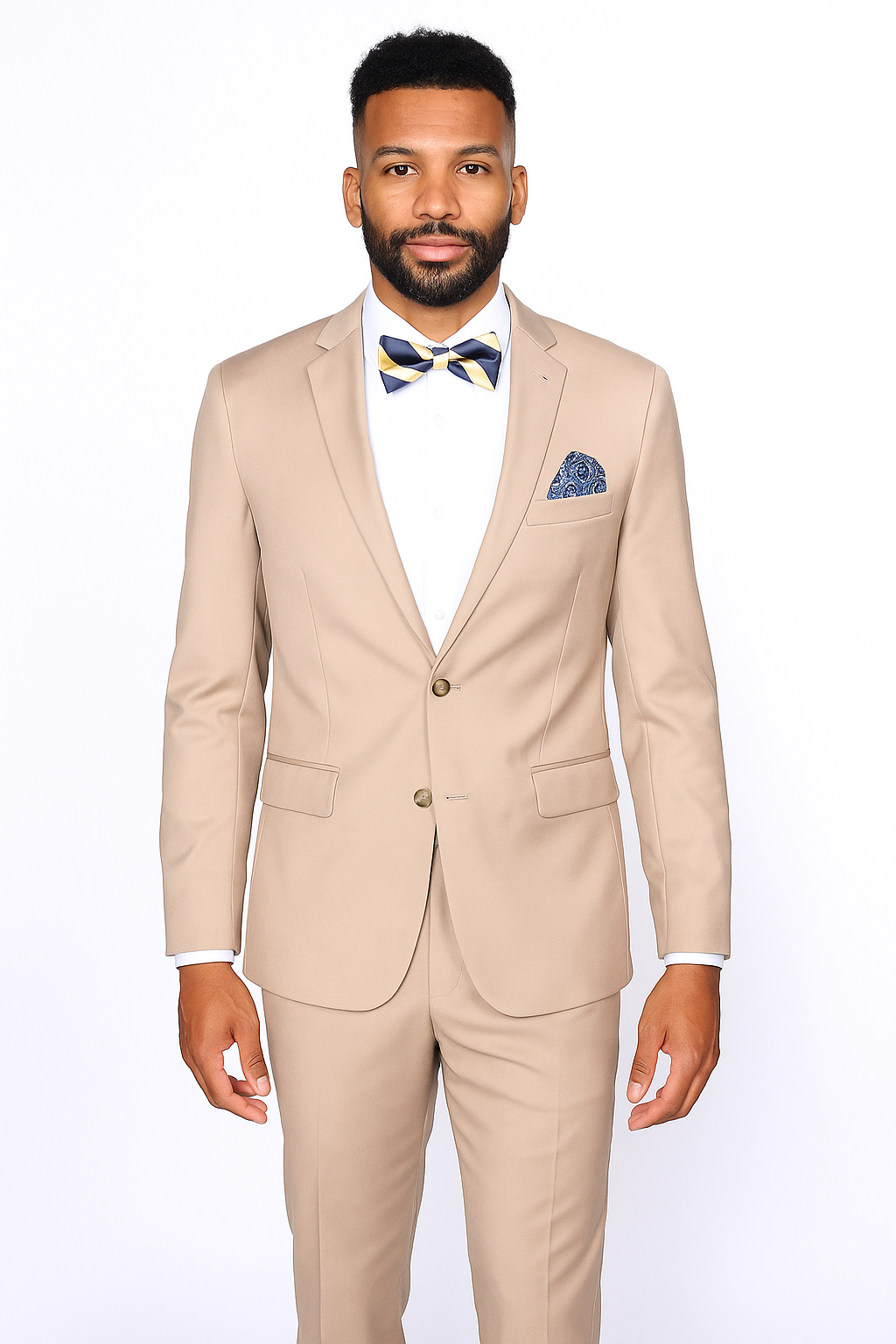 Beige Slim Fit Suit for Men by Rossiman Rossi ƒ?? Tailored Skinny Fit Formal Suit