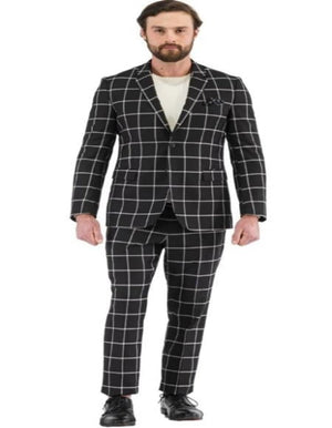 Big and Tall Suit - Plaid Suits - 1920s Gangster Black Suit
