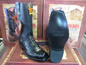 Western Alligator Skin Los Altos Boots Black Caiman Cowboy Dress Cowboy Boot Cheap Priced For Sale Online (EE) ~ World Best Alligator
