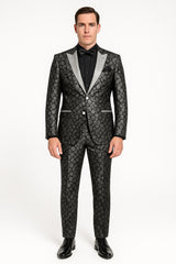 black-and-silver-floral-tuxedo-suit-for-men-luxury-two-piece-formal-suit-with-satin-lapel-and-bow-tie