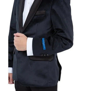 Perry Ellis Boys Velvet Jacket, Black - Men's Tuxedo USA