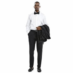 Knot Side Textured Paisley 2pc Tuxedo, Black - Men's Tuxedo USA