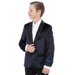 Perry Ellis Boys Velvet Jacket, Black - Men's Tuxedo USA