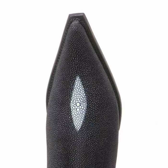 Los Altos Black Stingray Single Stone 3X Toe Menƒ??s Boot