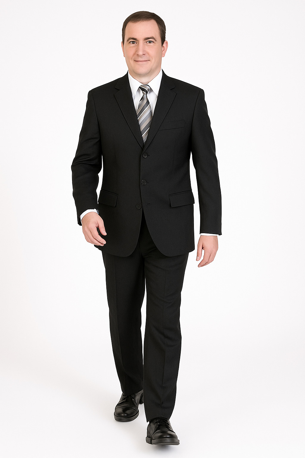 Pleated Suit - Mens Suits With Pleated Pant -  Regular Fit Suit - Black Regular Suit