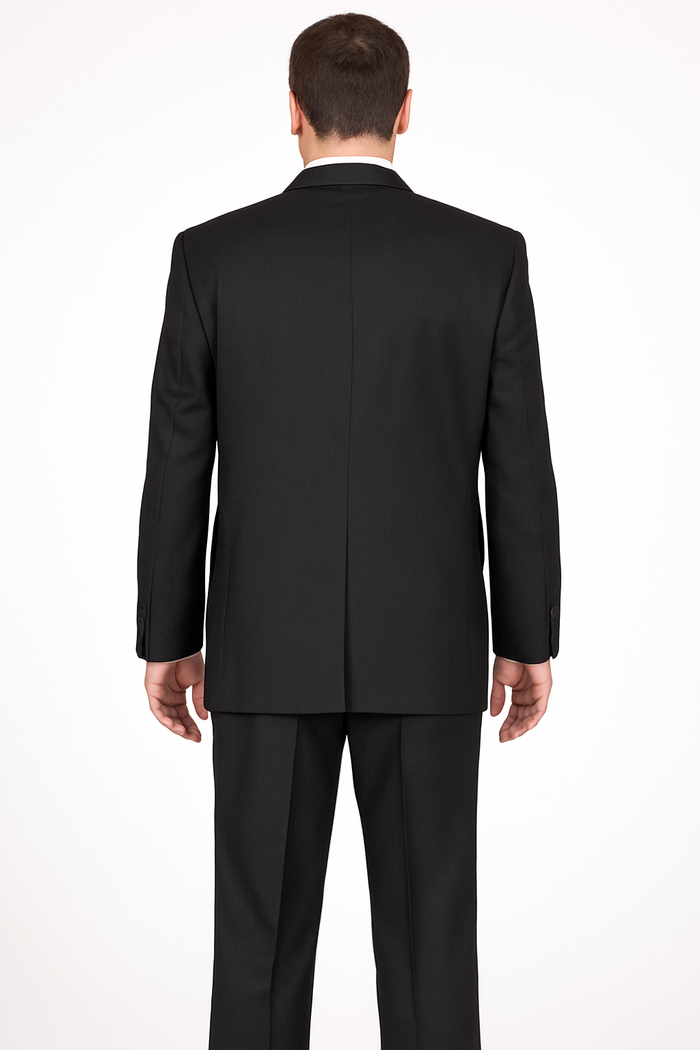 Pleated Suit - Mens Suits With Pleated Pant -  Regular Fit Suit - Black Regular Suit