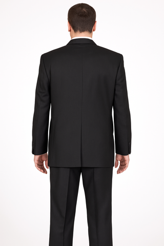 Pleated Suit - Mens Suits With Pleated Pant -  Regular Fit Suit - Black Regular Suit