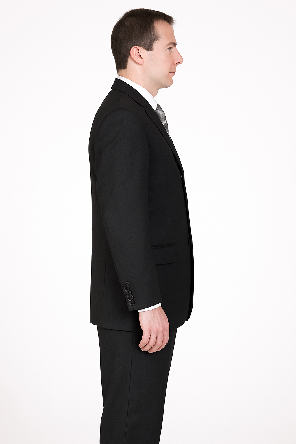 Pleated Suit - Mens Suits With Pleated Pant -  Regular Fit Suit - Black Regular Suit