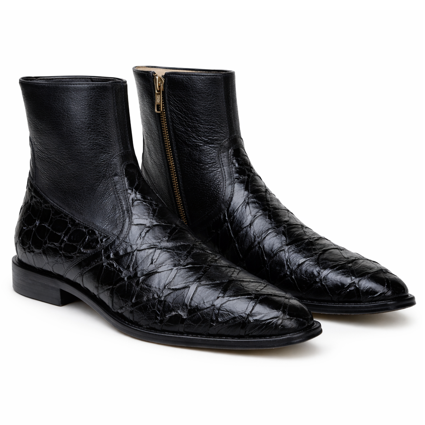 Belvedere London Black Genuine Crocodile Dress Shoe