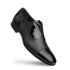 Mezlan Mens Shoes Black Patent / Calf Skin Leather Formal Slip On Loafers - Men's Tuxedo USA