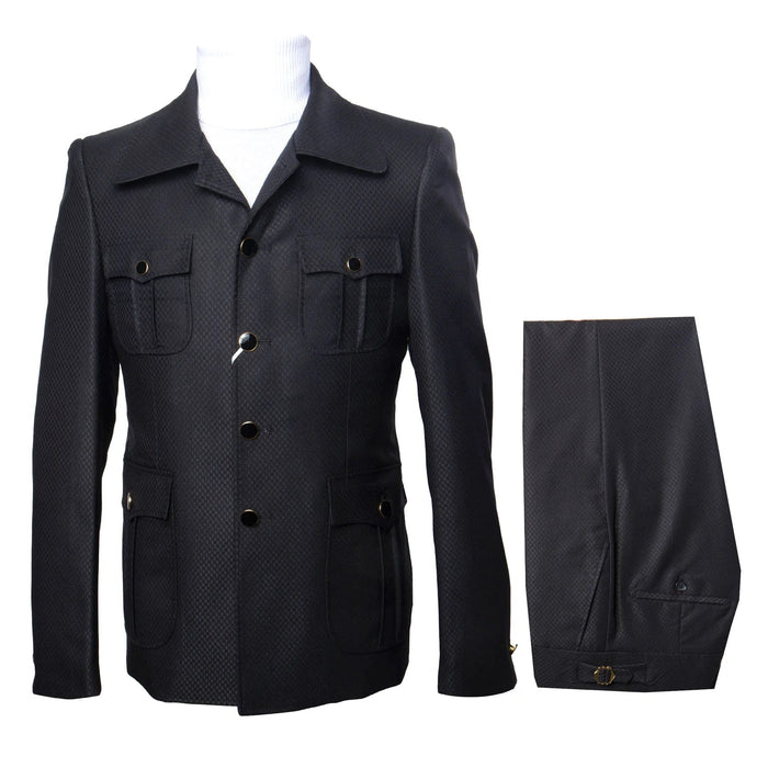Rossi Man Casual Two Piece Black Color Suit