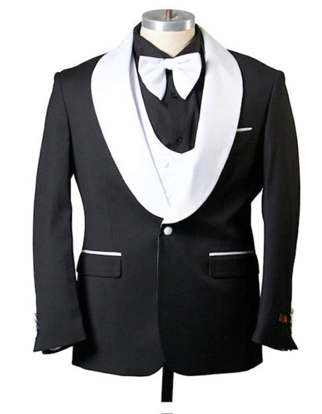 40 Two-Tone Black & White Single-Breasted Tuxedo for Men – Ideal for ...