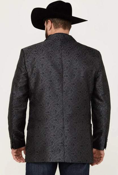 Western Blazer - Saco Vaquero para Hombre - Saco Vaquero Paisly Fabric in Color Black