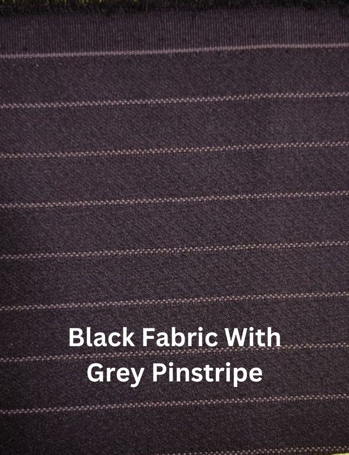 Black Fabric With Grey Pinstripe for suit