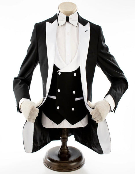 34 Two-Tone Black & White Tuxedo for Men – Formal Suit for Prom or Wedding
