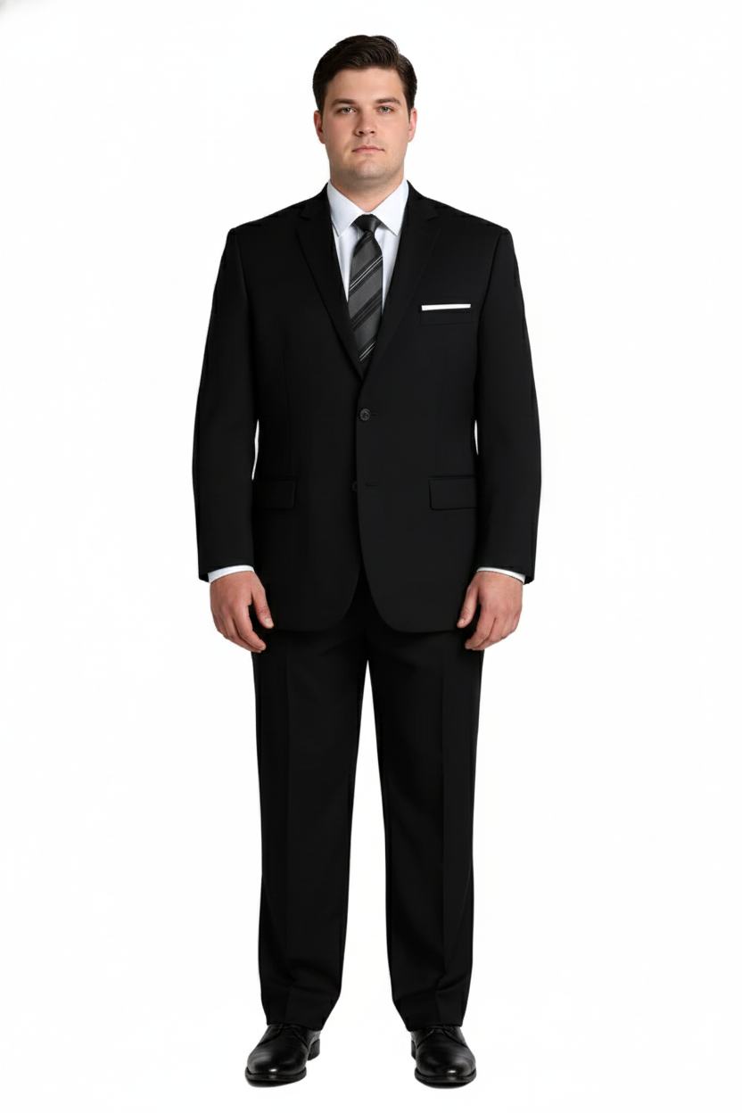 Mens Designer Super 120's Wool Tuxedo Suit in Black