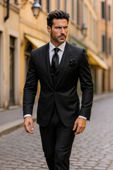 suits-with-baggy-pleated-pants-wide-leg-pants-100-wool-classic-fit-in-black-color-by-rossiman