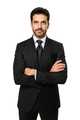 suits-with-baggy-pleated-pants-wide-leg-pants-100-wool-classic-fit-in-black-color-by-rossiman