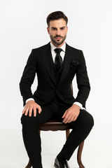 suits-with-baggy-pleated-pants-wide-leg-pants-100-wool-classic-fit-in-black-color-by-rossiman