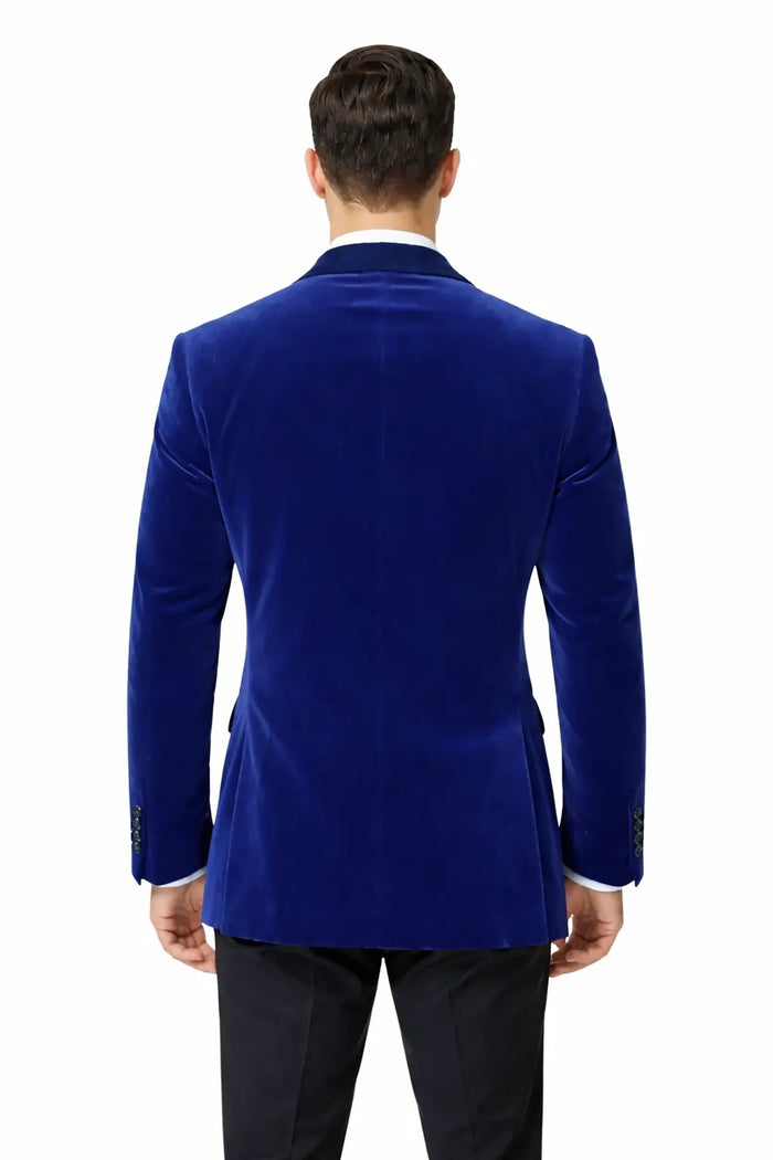 Men’s Royal Blue Velvet Sport Coat – Royal Blue Luxury Party Blazer
