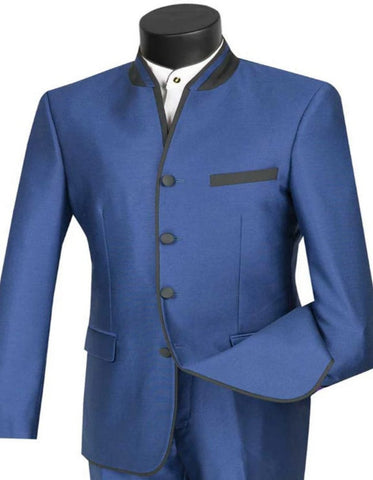 Blue Prom Suit - Blue 4 Button Homecoming Outfits For Guys Blue