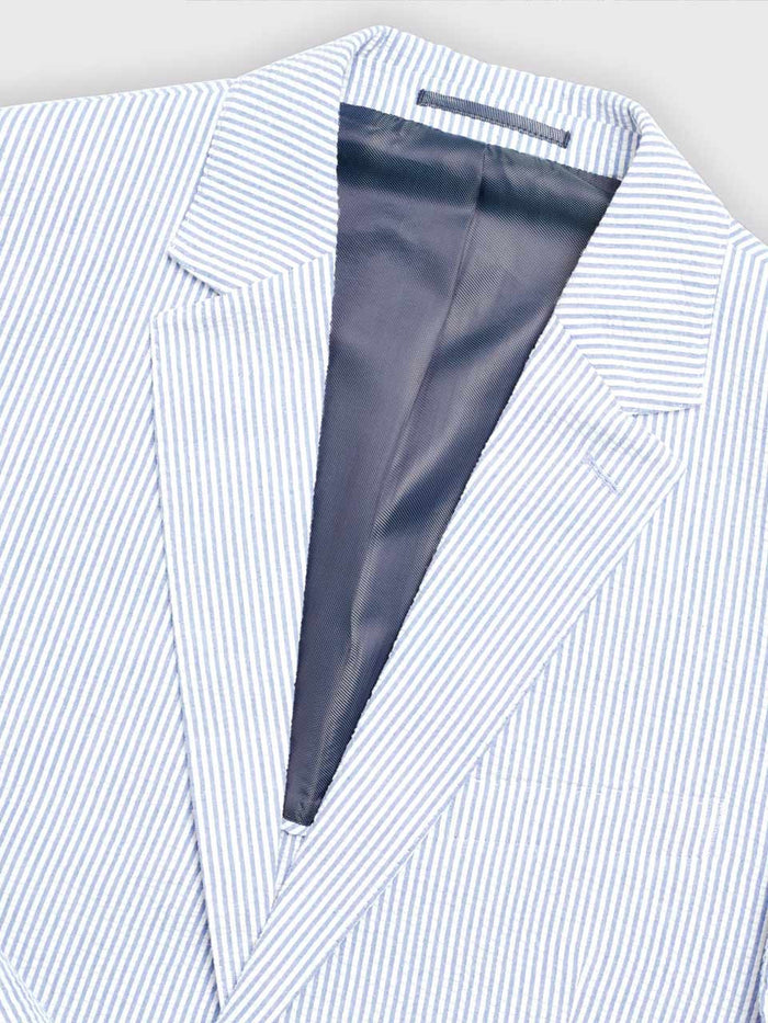 Blue Striped Seersucker Jacket