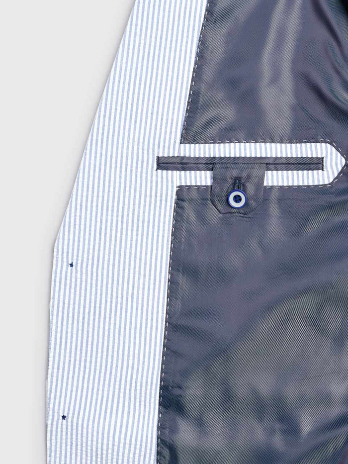 Blue Striped Seersucker Jacket