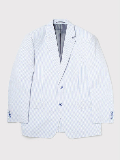 Blue Striped Seersucker Jacket