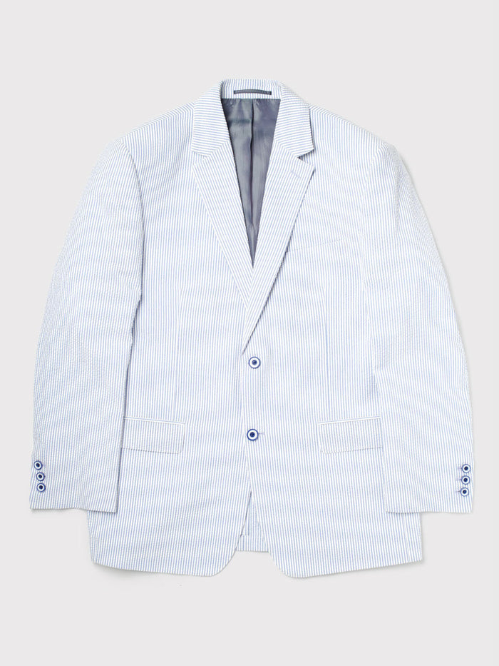 Blue Striped Seersucker Jacket