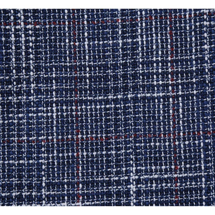 Saco vaquero - Western Sport Coat - Western Blazer - Mens Slim Fit Two Button Wool & Linen Sport Coat Blazer In Blue Windowpane Plaid