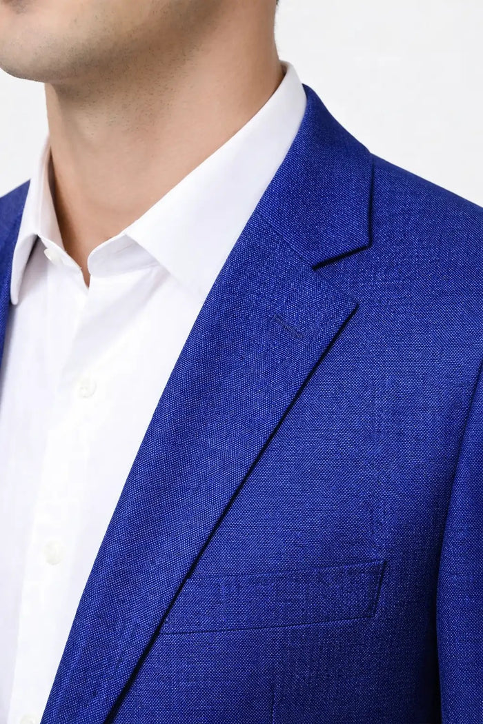 Men’s Stylish Blue Blazer – Modern Tailored Dress Jacket