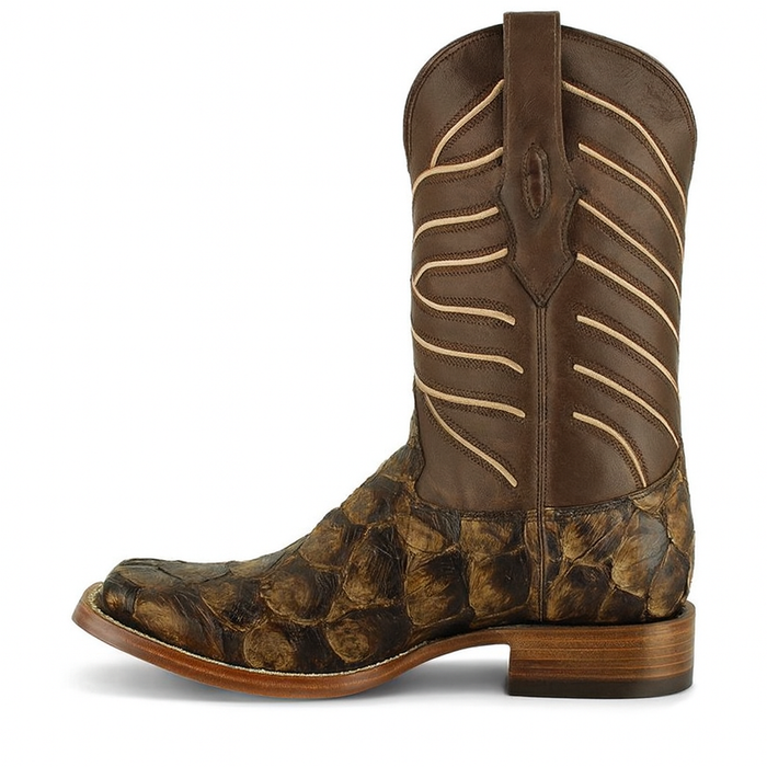 Botas de Pescado Pirarucu Original en Horma Rodeo Cuadrada