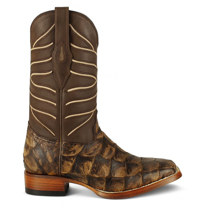 Botas de Pescado Pirarucu Original en Horma Rodeo Cuadrada