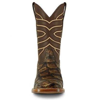 Botas de Pescado Pirarucu Original en Horma Rodeo Cuadrada