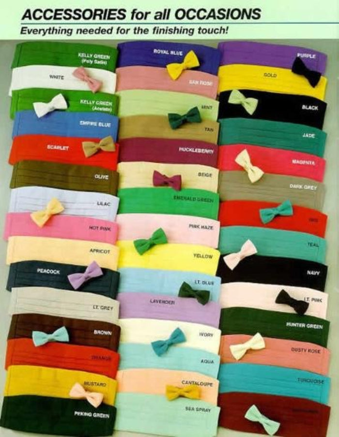 Bow Ties & Cummerbunds Silk Satin in 20 Colors -Men's Neck Ties - Mens Dress Tie - Trendy Mens Ties