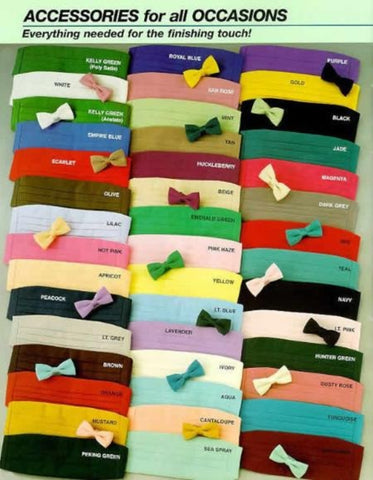 Bow Ties & Cummerbunds Silk Satin in 20 Colors -Men's Neck Ties - Mens Dress Tie - Trendy Mens Ties
