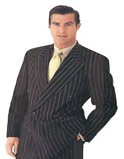 Brand New Black Pinstripe Double Breasted Suits Super 120s Acrylic And Rayon Developed By NASA