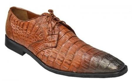 Brown Dress Shoe Los Altos Cognac / Brown Genuine Crocodile  Shoe ~ World Best Alligator ~ Gator Skin / Lizard Shoes