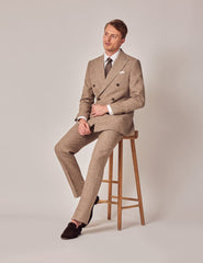 Mens Linen Suit For Beach Wedding - Summer  Suit in Brown - Men's Tuxedo USA