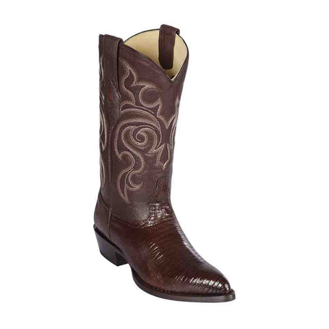 Los Altos Menƒ??s Genuine Teju Lizard Brown J-Toe Boot