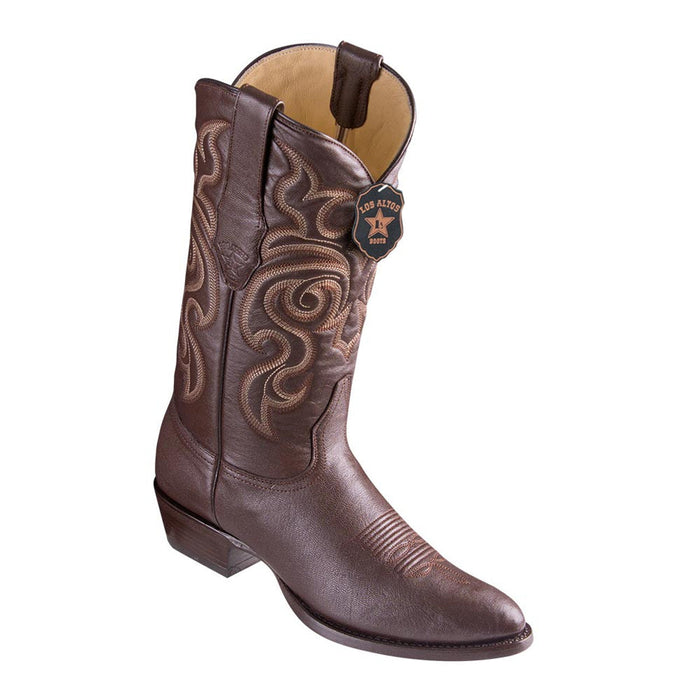 Los Altos Round Toe Menƒ??s Brown Goat Leather Boots