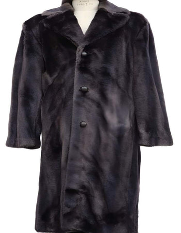 Mens Overcoat - Topcoat For Men - Winter Fabric - Faux Fur Overcoat - Long Top Coat Full length Coat Brown