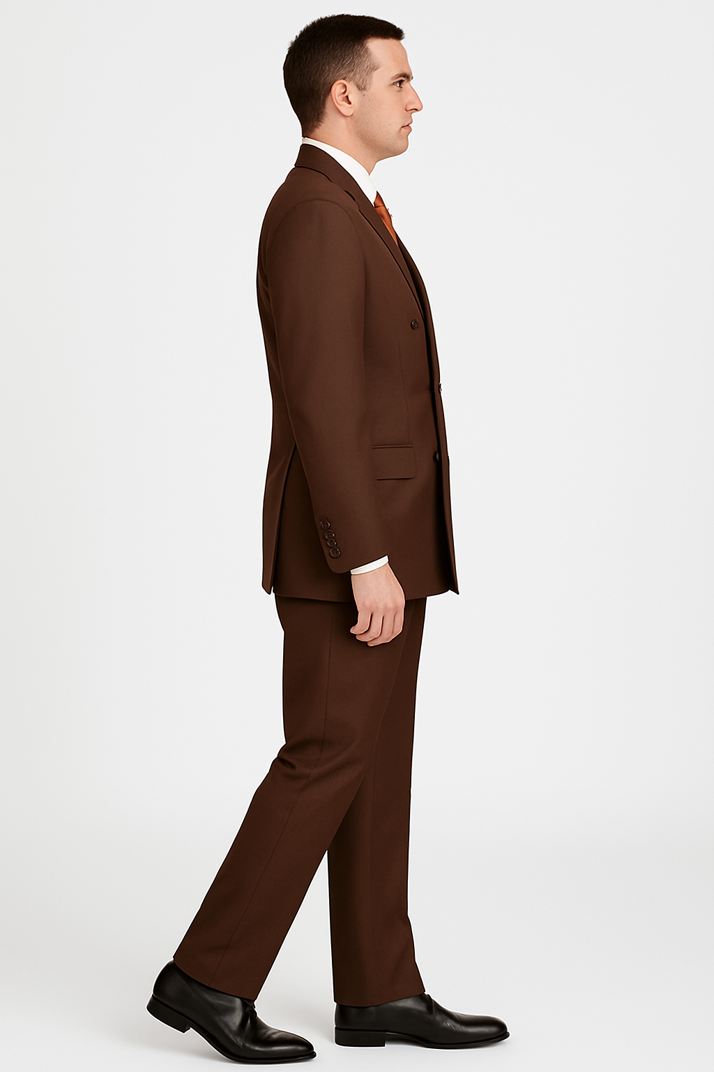 Pleated Suit - Mens Suits With Pleated Pant -  Regular Fit Suit - Brown Suit