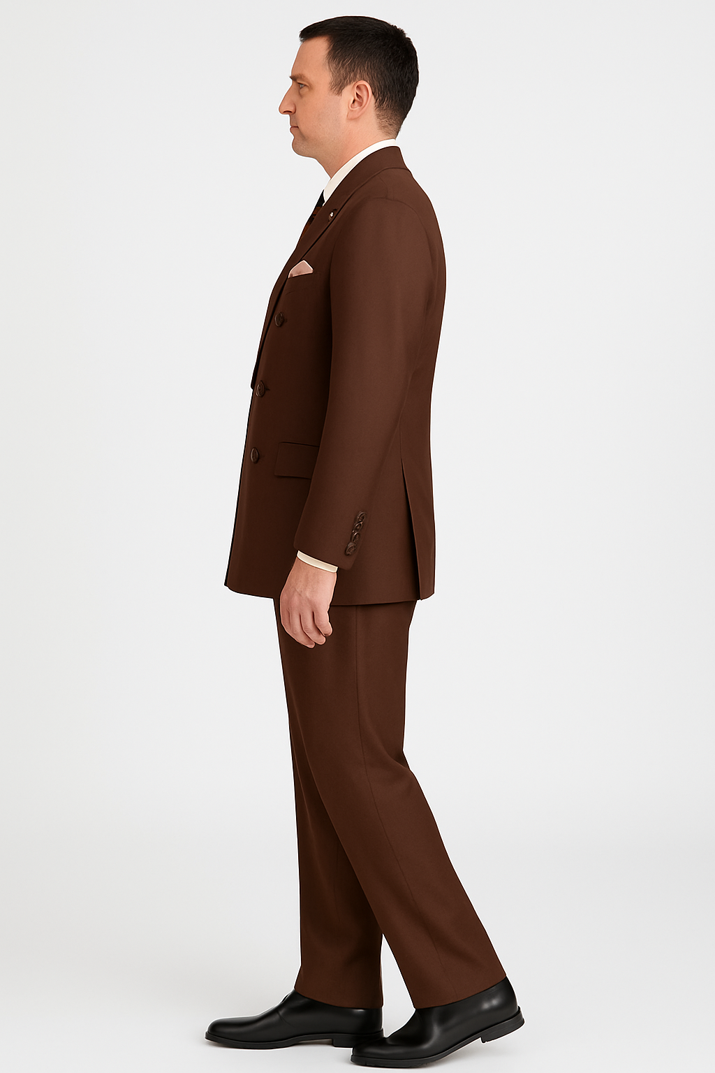 Pleated Suit - Mens Suits With Pleated Pant -  Regular Fit Suit - Brown Suit