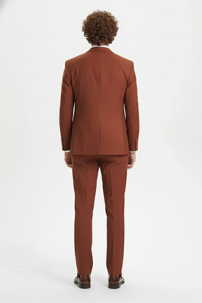 Brown Three-Piece Suit –   Slim Fit 