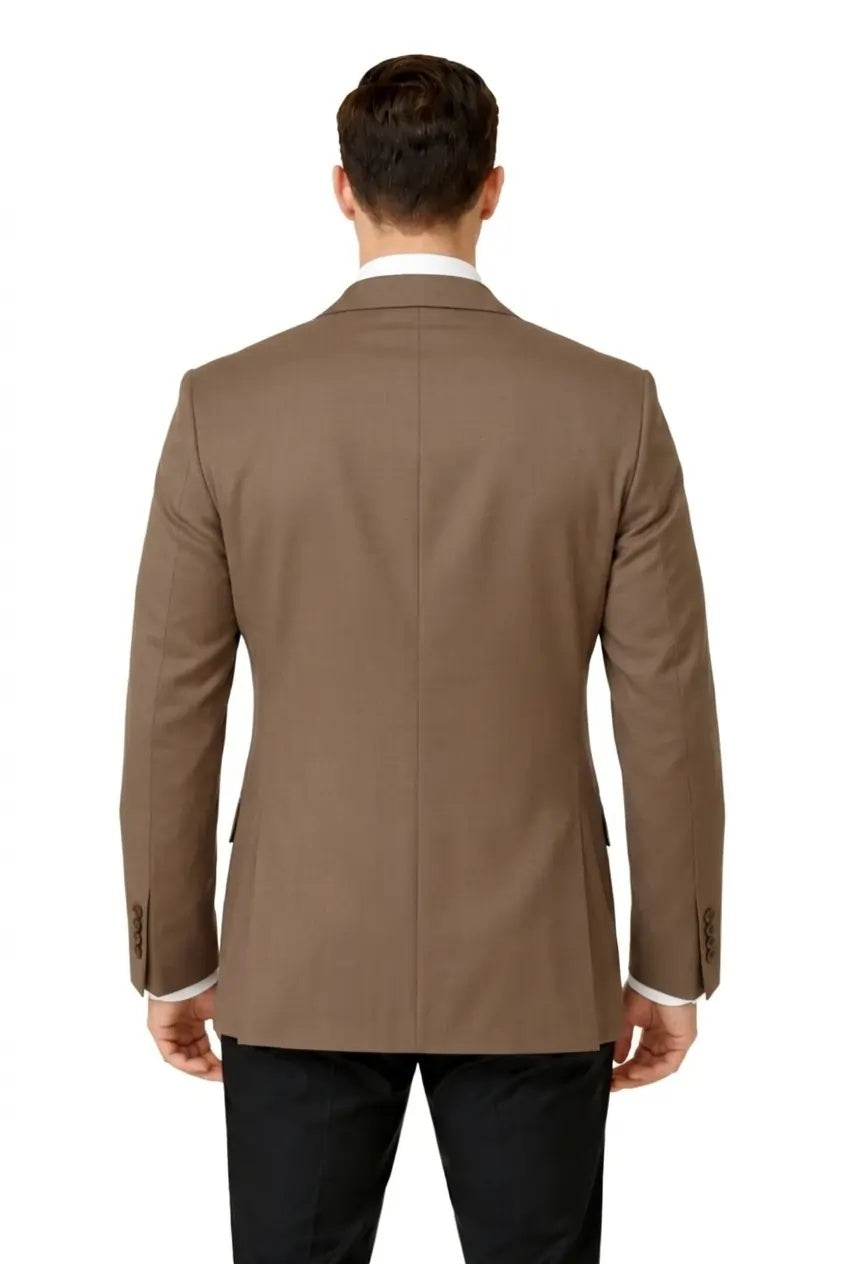 Men’s Brown Sport Coat Blazer – Classic Tailored Fit Dress Jacket