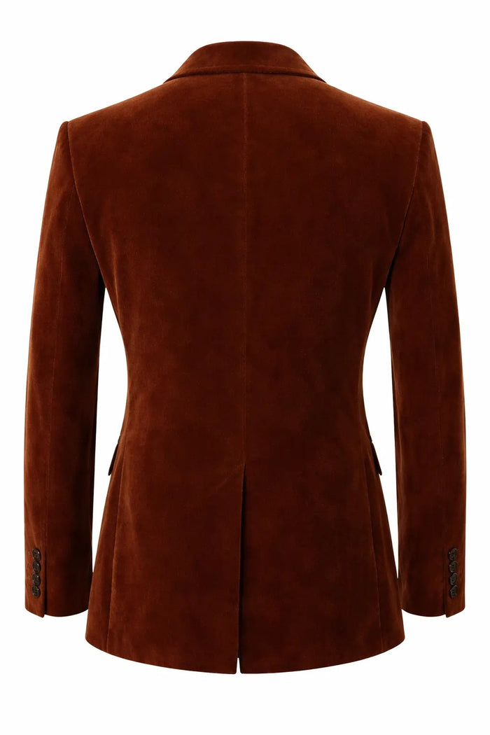 Men’s Brown Velvet Blazer – Luxury Velvet Sport Coat for Formal and Evening Wear
